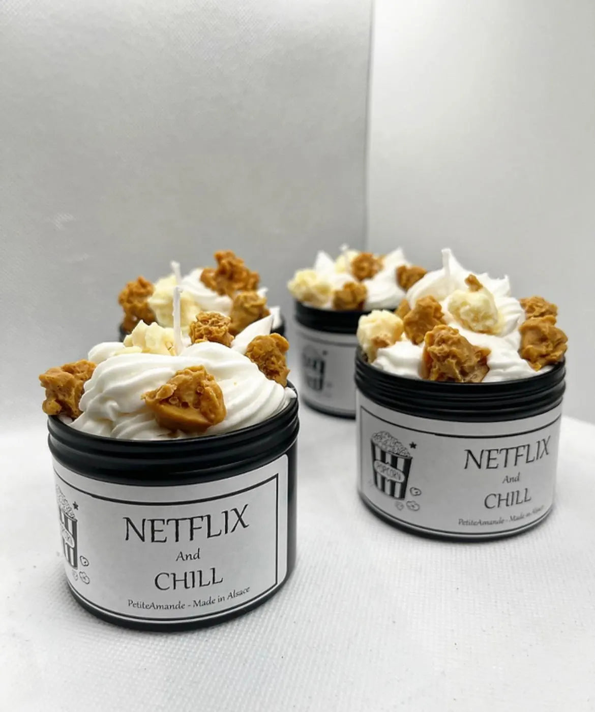 NETFLIX and CHILL Candle with Popcorn