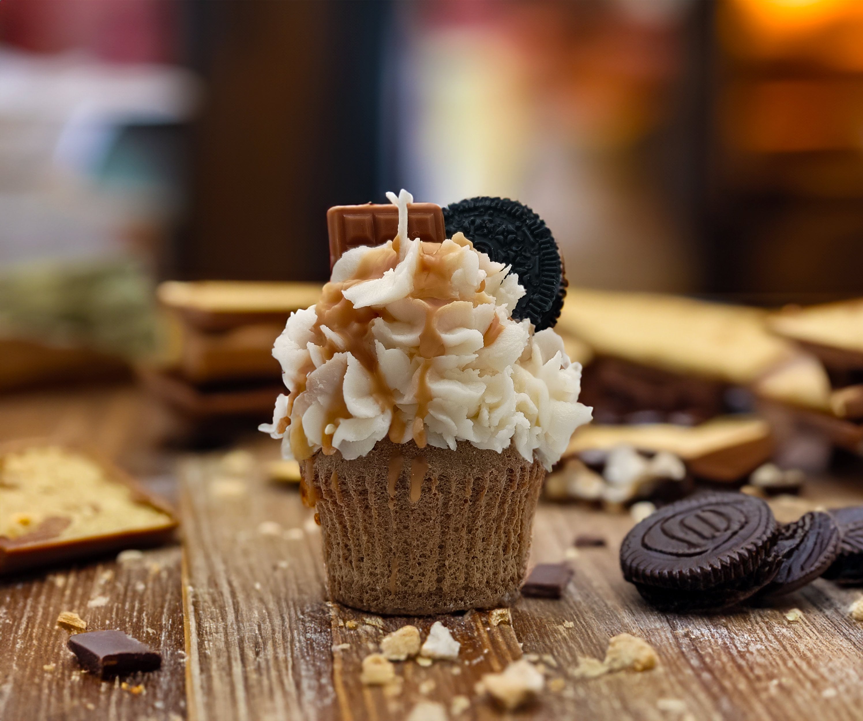 Gourmet Candle in the Shape of a Chocolate Cupcake