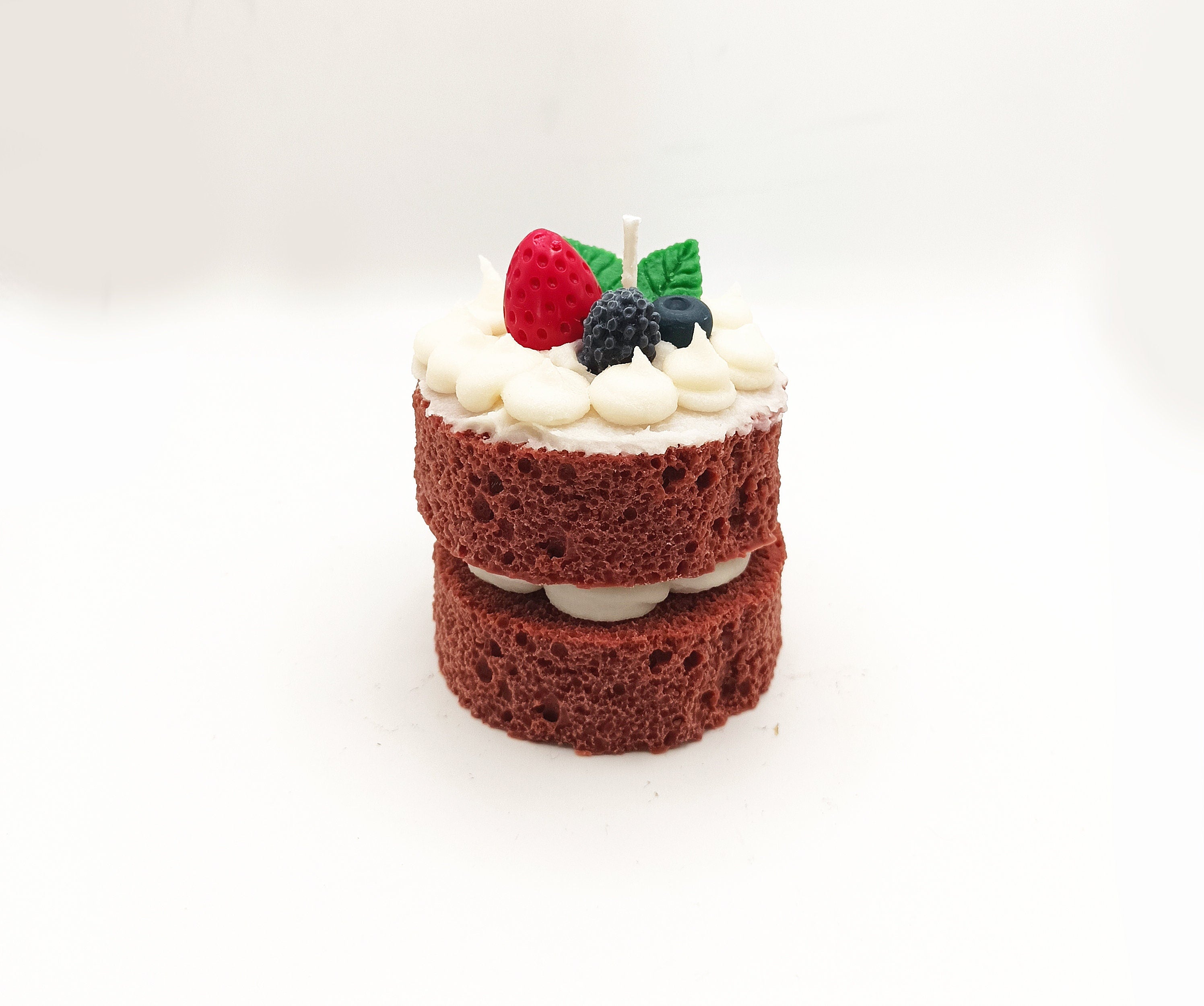 Red Velvet Cake Shaped Gourmet Candle
