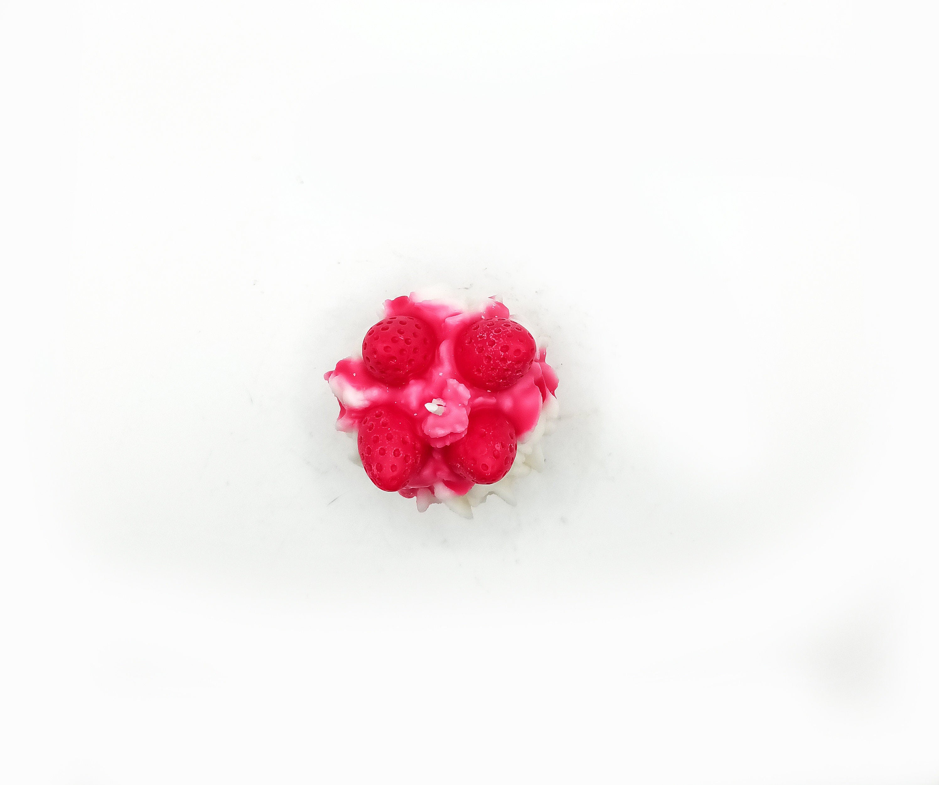 Gourmet Candle in the Shape of a Strawberry Cupcake