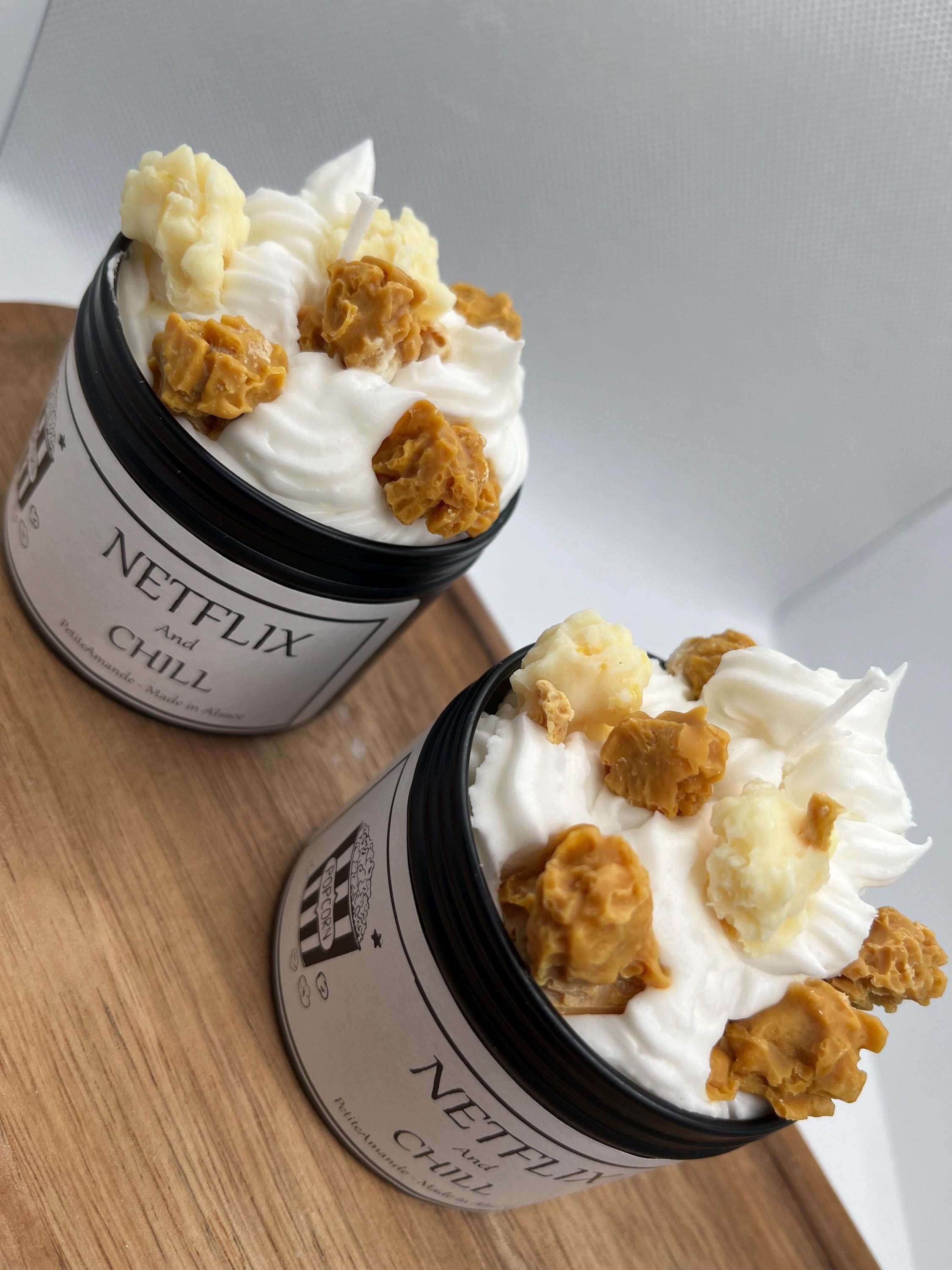 NETFLIX and CHILL Candle with Popcorn